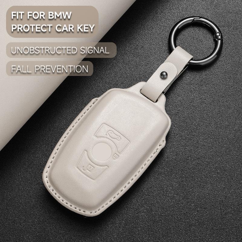 Leather Car Key Cover Case Protection Shell Keychain For Bmw F20 F30 F31 F21 F11 X3 F25 X4 I3 M3 M4 1 3 4 5 Series 320I 530I 550