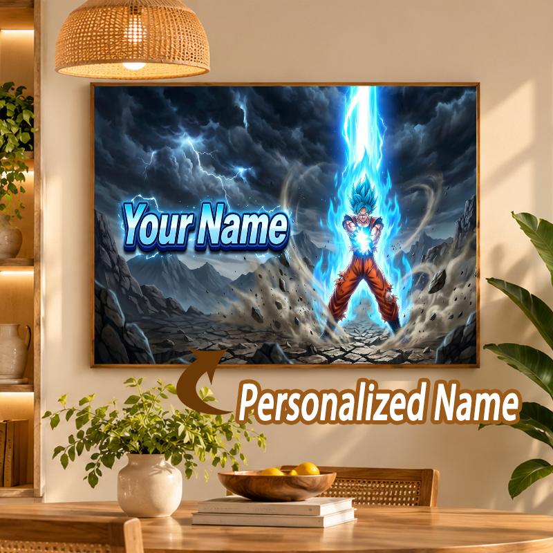 Gogeta Custom Name Diamond Painting Personalized 5D Full Drill DIY Diamond Art Home Decor