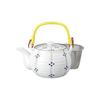 Teapot Earthenware Bottle 12.2 X 9.8cm 560cc Tokusamaru Crest Blue DB No. 4 Earthenware Pot (with Stainless Steel Tea Strainer) Porcelain Stylish