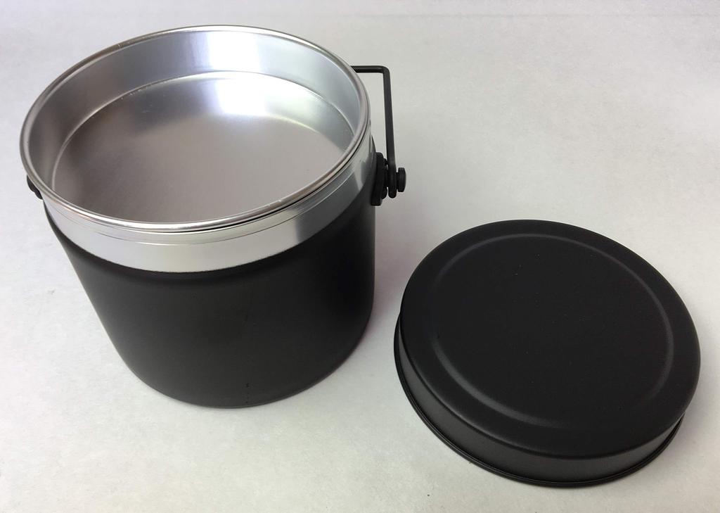 Maekawa Metal BBQ Supplies, Black, 18cm Wide x 15.5cm Deep x 13.3cm High, Round Rice Cooker, 4-Cup Capacity