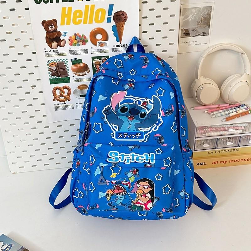 Cartoon Pattern Stitch Kids Backpack With Lightweight Nylon For Education School