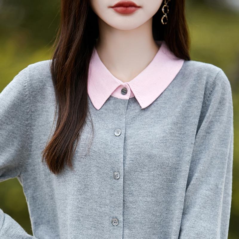 Dámský kašmírový kardigan Qinghe kašmír 50% vlna 50% hedvábí Dámský podzimní a zimní kašmírový kardigan měkký a hřejivý