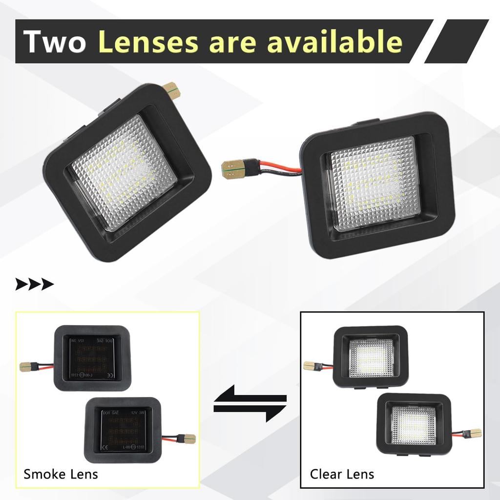 LED License Plate Light Tag Lights Assembly Compatible With 2015- Ford F150,2017- F150 Raptor Number Plate Lamp Pickup Truck Replacement (Clear Lens)