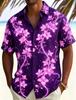 Herren Hemd mit Neon Tropischem Blumenmuster, Lässig, Personalisierter Sommerstil, Geeignet für Nachtreisen, Poolpartys Und Täglichen Gebrauch