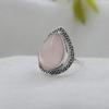Rose Quartz Silver Ring, Silver Jewelry, 925 Sterling Silver Handmade Jewelry, Women Silver Ring