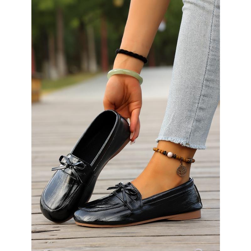 Lazy Single Shoes Women's Bow Soft-soled Shoes 2025 Autumn New Flat Casual Shoes
