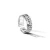Sterling Silver Retro Men's Open Ring with Cracked Hammered Texture