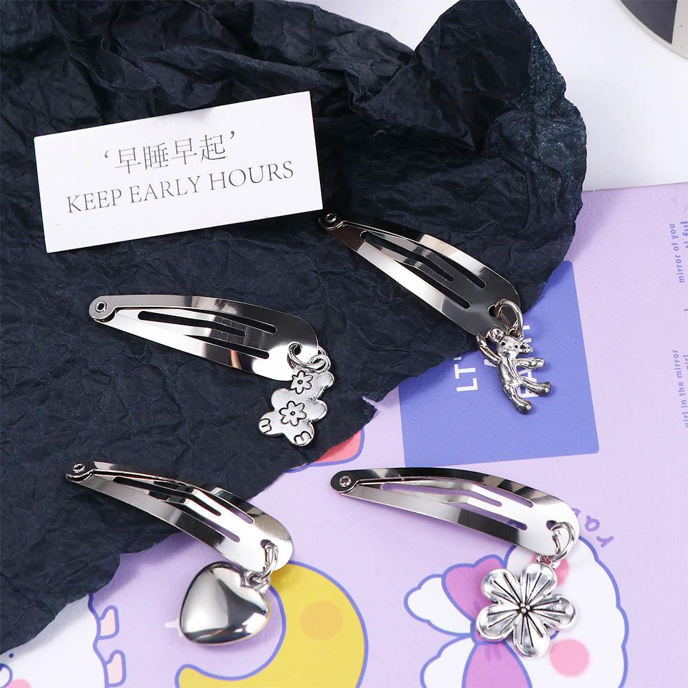 BB Clip Bear Zinc Zinc Alloy Women Hair Accessories Punk Hair Clip Cool Cross Barrette Korean Style Hairpin