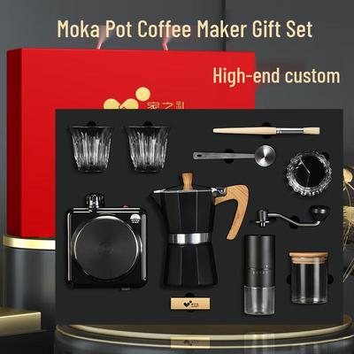 Ensemble Cadeau Cafetière Moka Noire 10 Pièces & Gobelet Isotherme