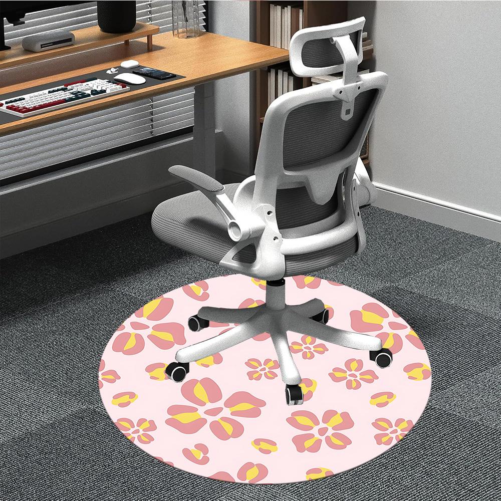 1 Stück Rundteppich mit Blumenmuster für das Büro, Teppich für Büro, Gaming, Leichte runde Bodenmatte yy260205010