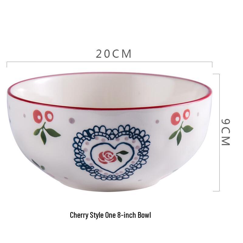 Handun 8-inch Japanese Cherry Ceramic Bowl