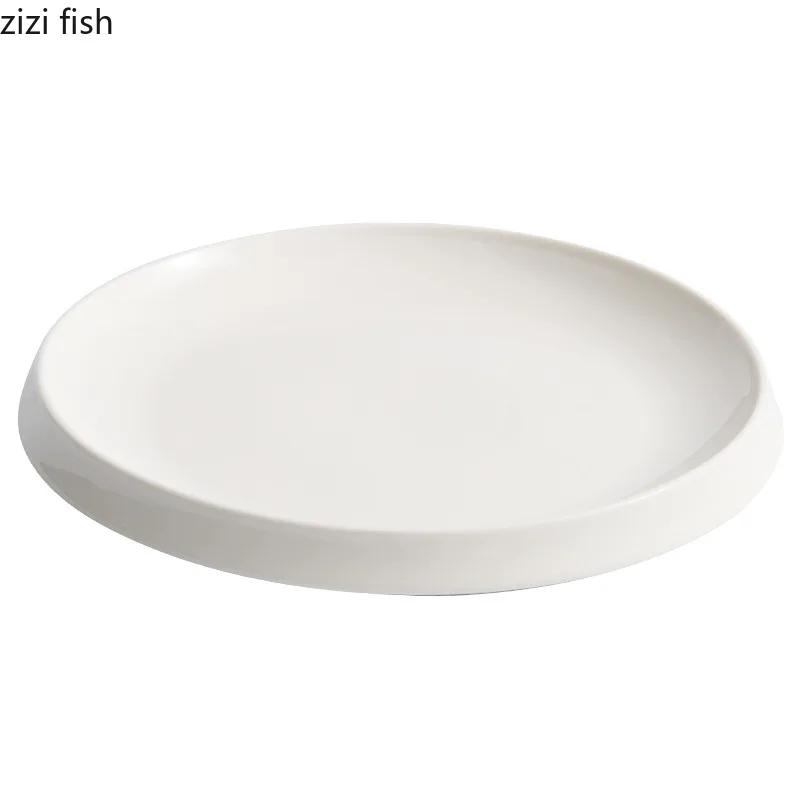 Farfurie ceramică neregulată de culoare solidă, farfurie pentru friptură de restaurant, farfurie pentru desert, farfurii pentru paste, farfurii de gătit, tacâmuri speciale