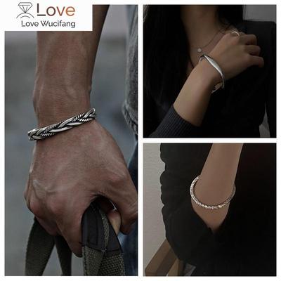 Vintage Open Cuff Bangle Bracelet For Men Women New Fashion Punk Jewelry Girls Couple Gift Party Pulseras