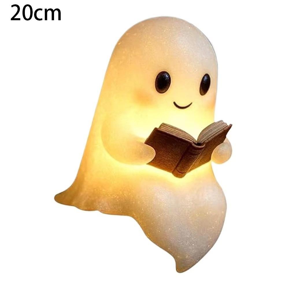 Ghost Statue Halloween Ghost Reading Book Lamp 3D Ghost Reading Night Lights