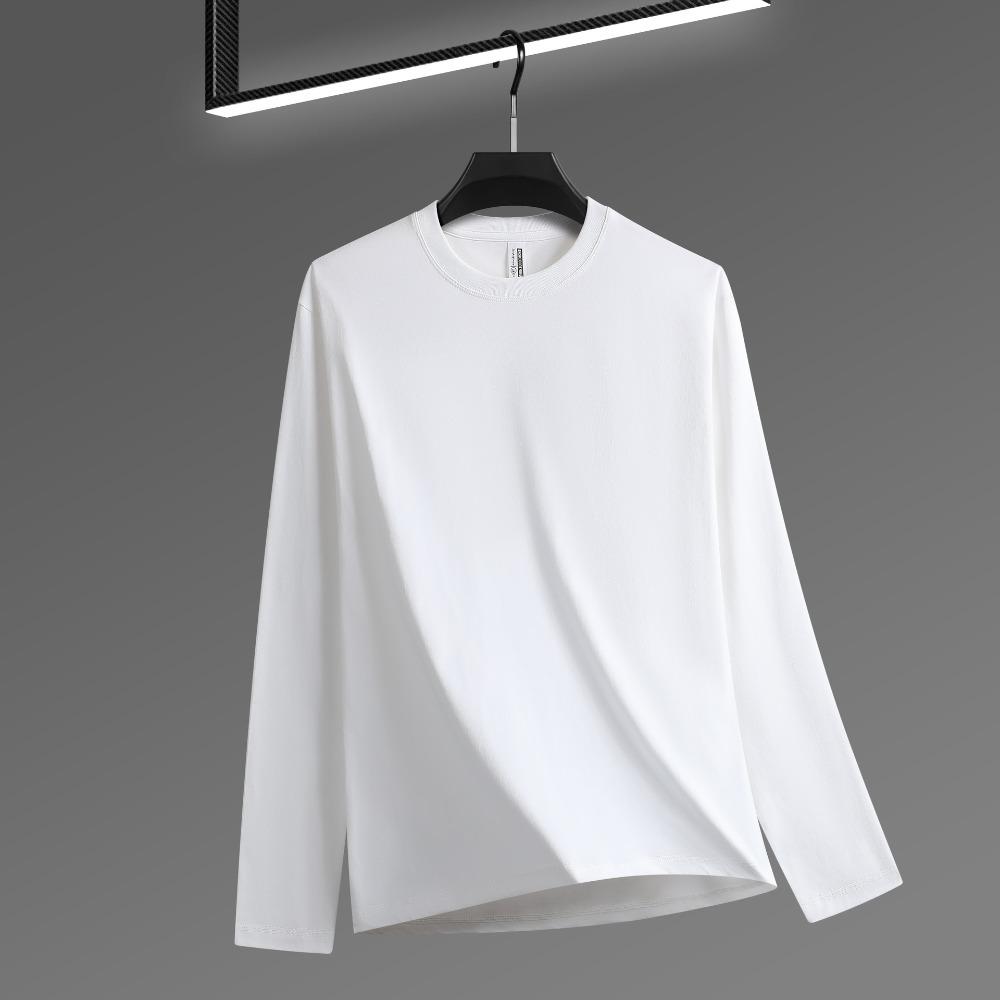 New Simple Basic Versatile Long-sleeved Men's Spring and Autumn High-quality Round Neck Inner Loose Bottoming Shirt Top
