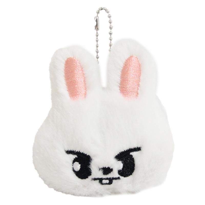 Kpop Stray Kids SKZOO Face Plush Keychain, Cute Cartoon Animal Head Stuffed Pendant, Soft Bag Charm Fan Merch Gift