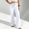 Women's Casual Color Drawstring Waist Loose Fit Flare Jogger Pants