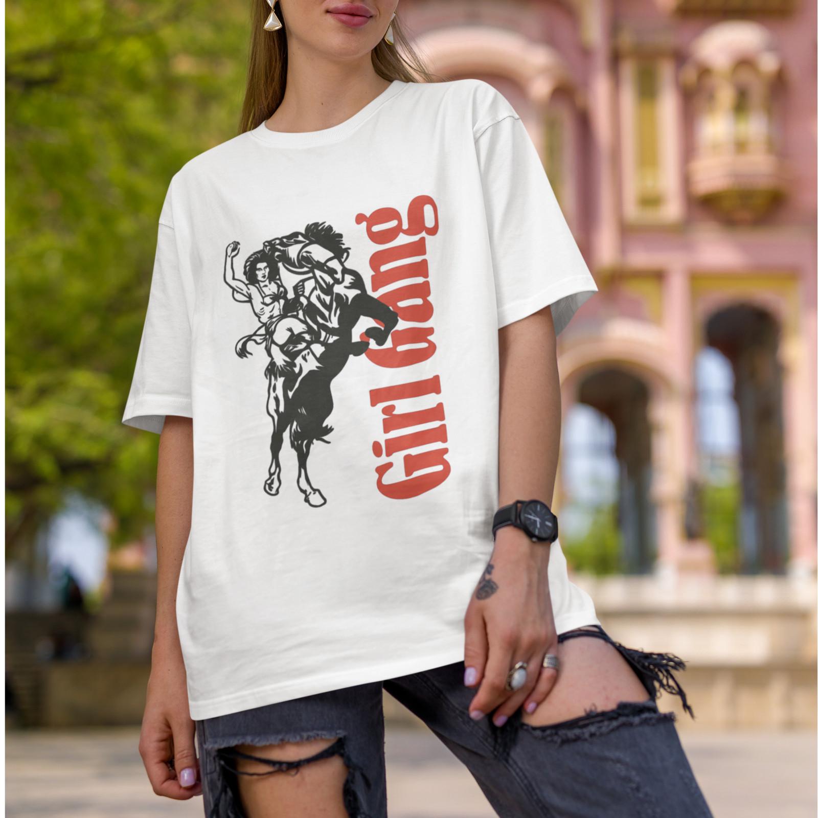 Girl Gang Rodeo Cowgirl Graphic T Shirt Western Vintage Tee S