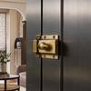 Metal Cabinet Fastener Lock with Receiver Plate for Drawer Fronts, Mounted Cupboard Hardware for Either Opening