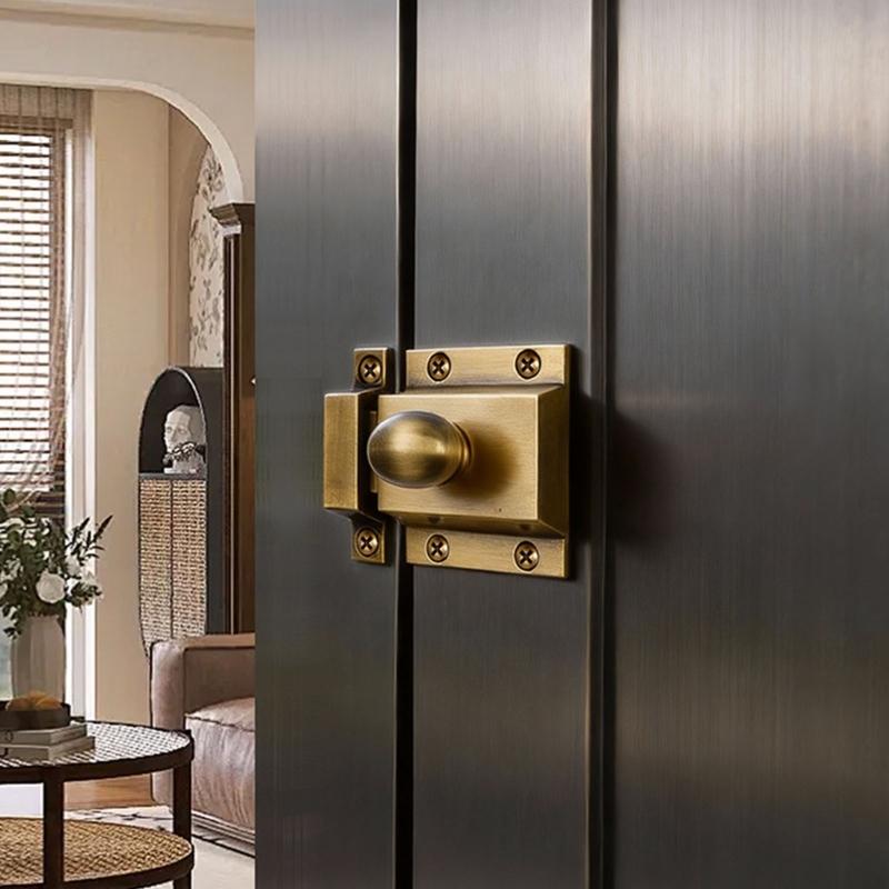 Metal Cabinet Fastener Lock with Receiver Plate for Drawer Fronts, Mounted Cupboard Hardware for Either Opening