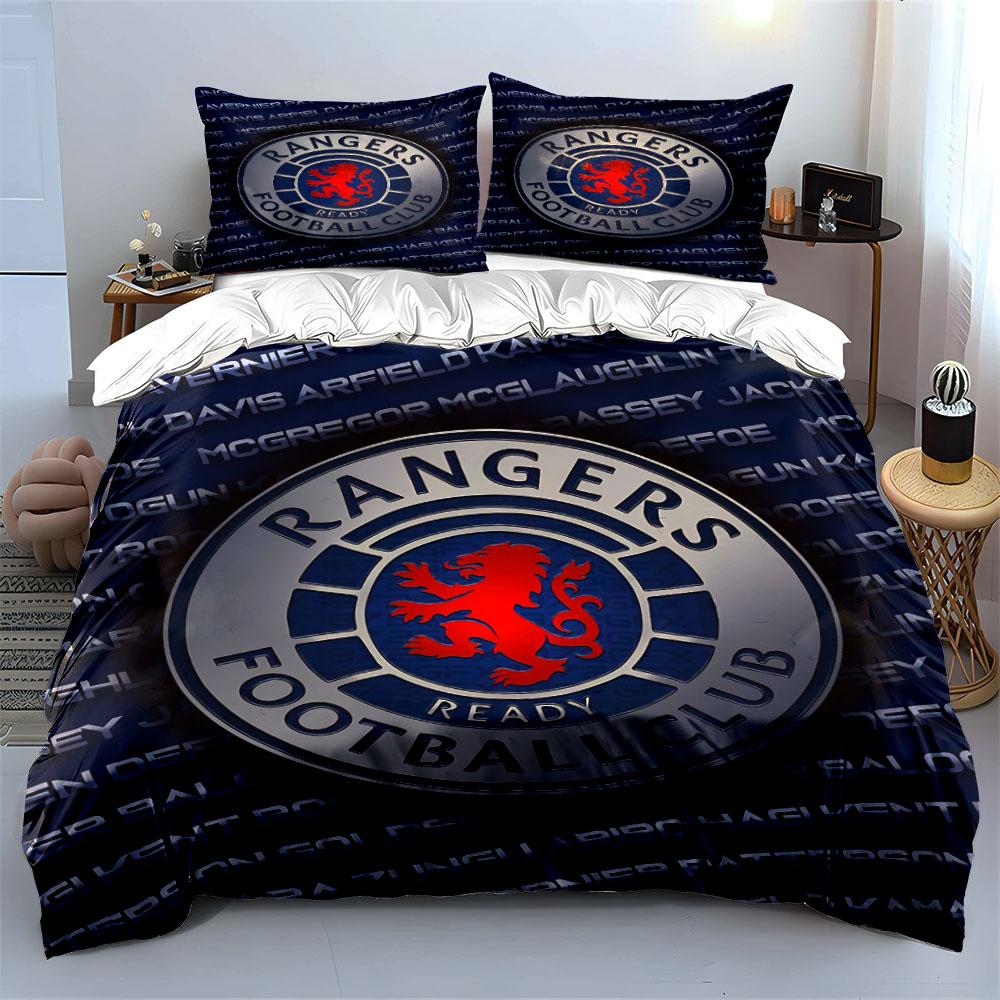 Rangers Football Club Bedding Set Bedding Duvet Cover Set Duvet Cover Pillowcases (1 * Duvet Cover 2 * Pillowcases, Without Duvet Insert)
