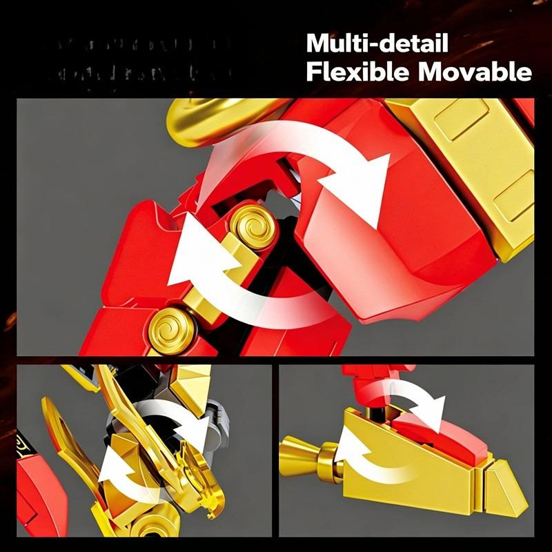 Creative Series Magical Three Kingdoms Warrior Mech Building Blocks for Children's Educational Toys NO BOX