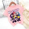 Kpop Childrens T Shirt Cartoon Graphic Short Sleeve Summer Comfortable Top Funny Gift for Fans Harajuku TShirts Girls Clothes