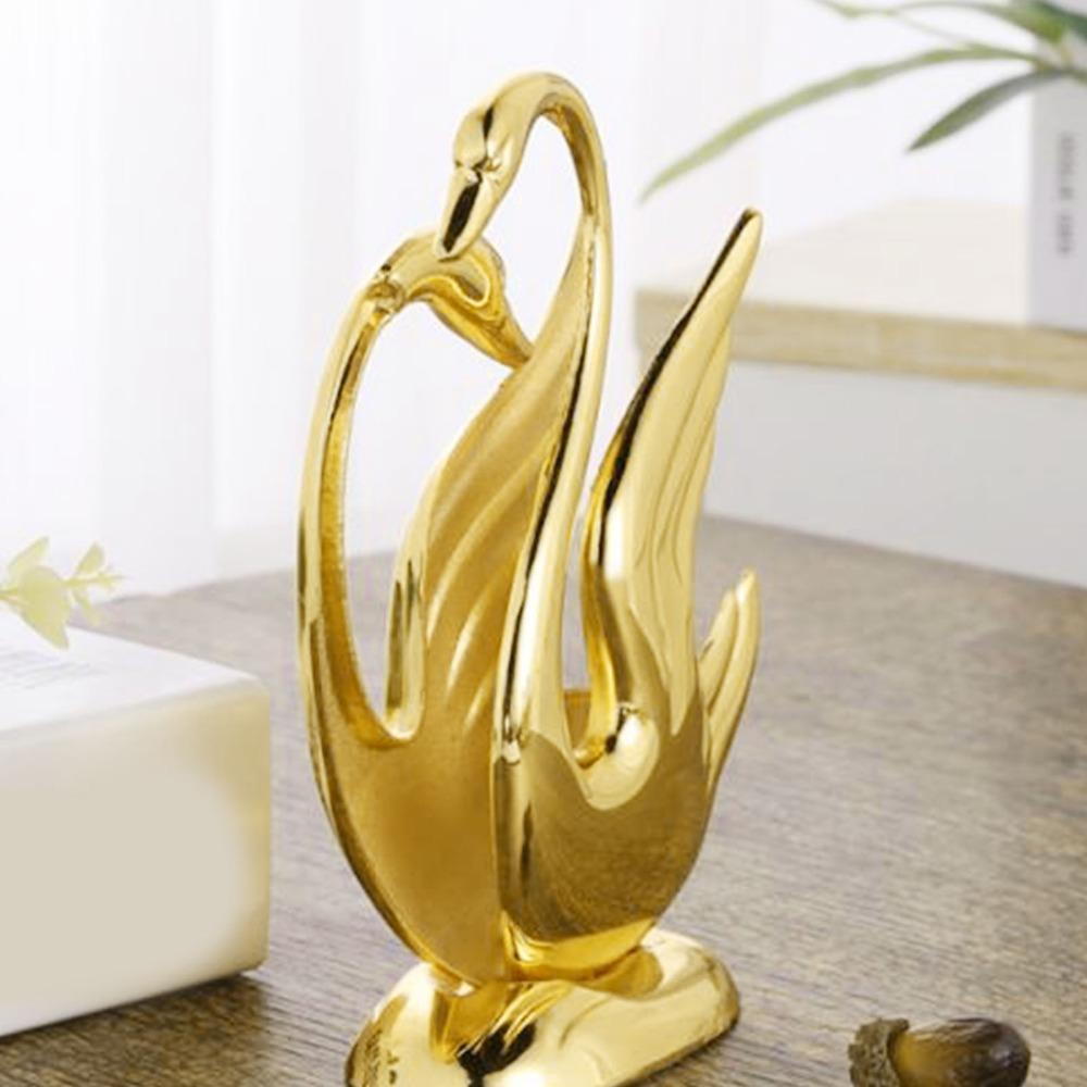 Zinc Alloy Gold Napkin Holder Tabletop Tissue Dispenser Stand Swan Napkin Holder For Hotel
