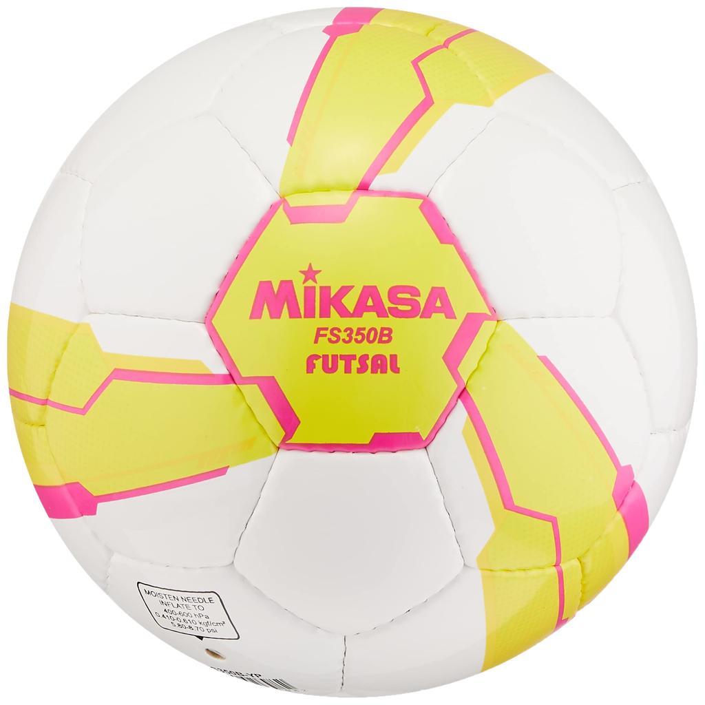 Bola de Futsal MIKASA 3 Bola de Certificação Costurada à Mão Pressão Interna Recomendada Não. Amarelo/Rosa FS350B-YP 0,41-0,61kgf/cm2
