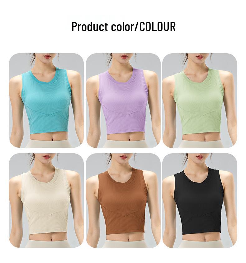 Women's Shockproof Yoga Tank: Wearable One-Piece Fitness & Pilates Bra Top
