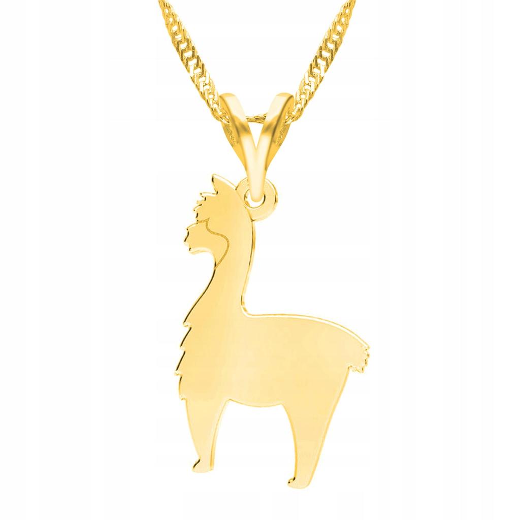 Gold Necklace Alpaca Llama Animal Animals Friend 925