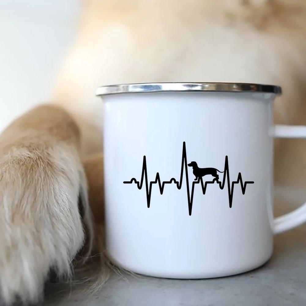 Emaille-Kaffeetasse mit der Aufschrift „I Love Dackel Dog“, für Camping, Picknick, Lagerfeuer, Party, Bier, Saft, Cola, Tassen für die Reise im Freien, Kakao, Wasserbecher