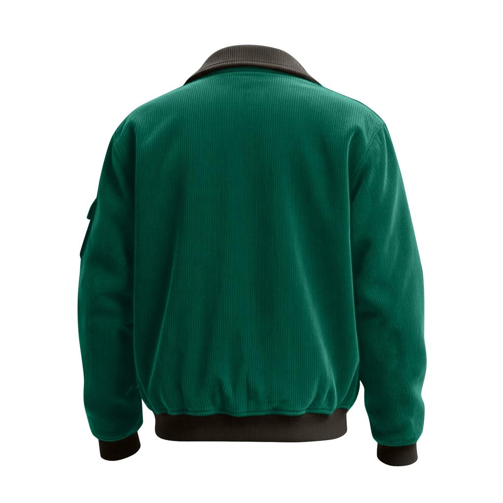 Herren Kordjacke mit Tasche und Reißverschluss Herren Übergröße Freizeit Sportjacke
