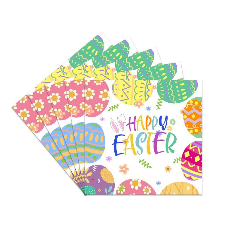 Neues Oster-Ei Party-Dekorations-Set Kinder-Feiertag Kaninchen-Anordnung Einweg-Tischdecke Pappteller Papierserviette