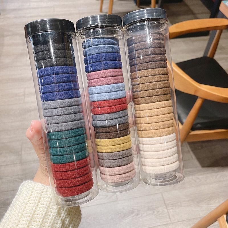 20pcs/Canned Hair Bands New Rubber Band Women Tied Towel Ring Bold High Elastic Hair Rope Simple Headband.