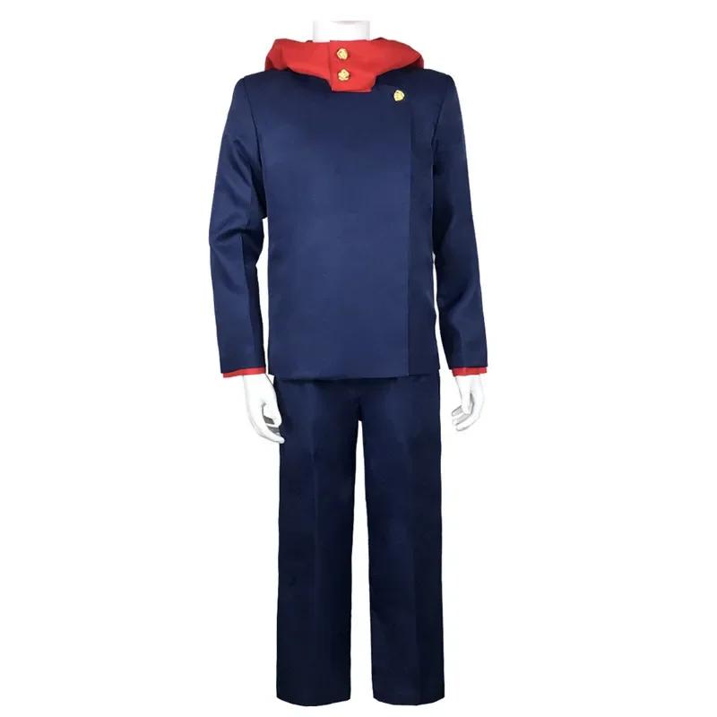 Anime Jujutsu Kaisen Itadori Yuji Top Broek Set Schooluniform Cosplay Kostuums S blue