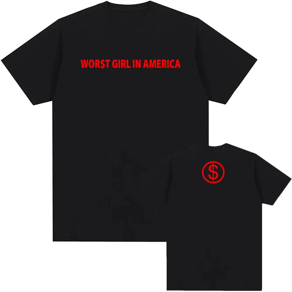 

WORT GIRL IN AMERICA Tshirt Slayyyter Singer Design Graphic Tee Unisex Streetwear Short Sleeve Top Cotton Unisexs Tee Print Merch 2XL
