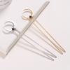 Trendy U Shape Metal Moon Hair Sticks for Women Vintage Elegant Chinese Black Crystal Hairpins DIY Hairstyle Hair Accessories