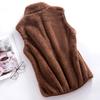 Women Winter Waistcoat High Collar Neck Protection Soft Plush Zipper Closure Solid Color