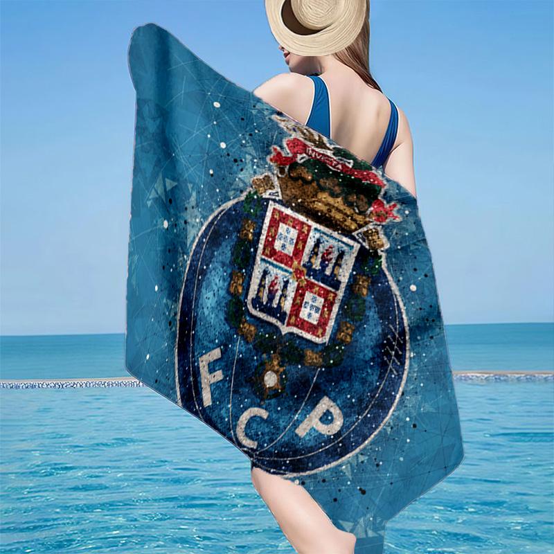 Asciugamano da Spiaggia con Stemma FC Porto, Asciugatura Rapida, Facile da Curare, Utilizzabile Sia per il Fitness che per le Vacanze al Mare, Essenziale Sportivo Regalo per Tifosi
