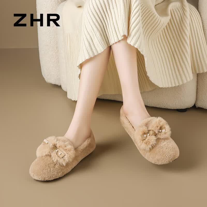 ZHR Women s Plush Lined Moccasin Flats 37