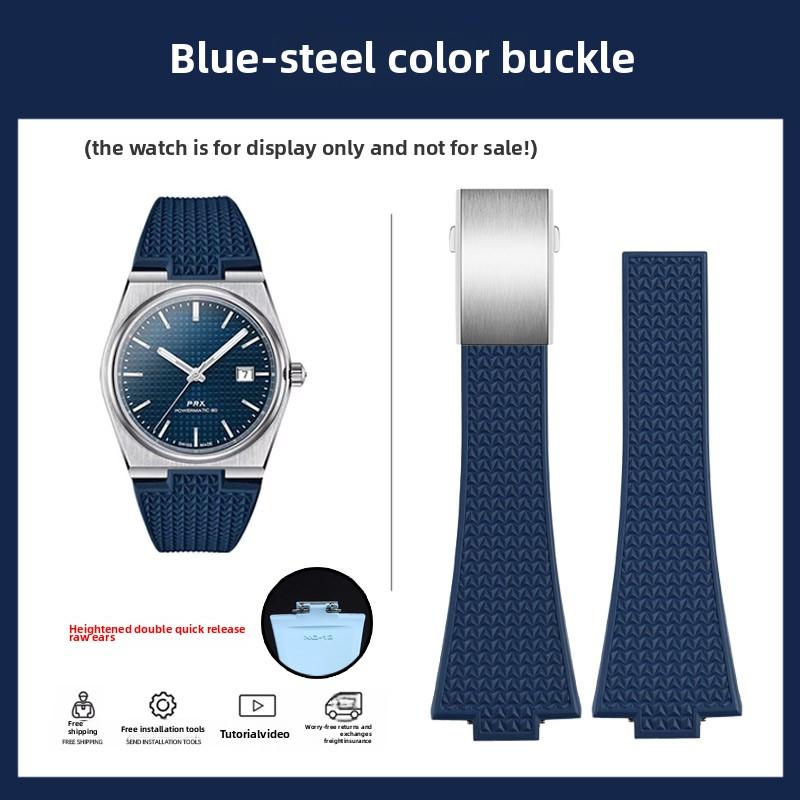 4 Color Quick Release FKM Band For 1853 Tissot T137 PRX Super Player T137.410 T137. 407 Men Fluoro Rubber Watchband Watch Strap
