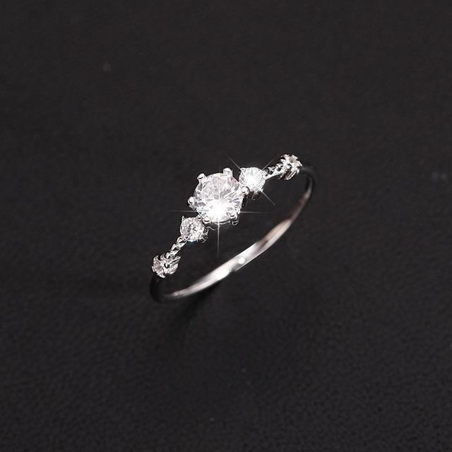 

Кольцо Bling 925 Sterling Silver Flash Diamond Ring для женщин, регулируемое кольцо для женщин, свадебный подарок Resizable
