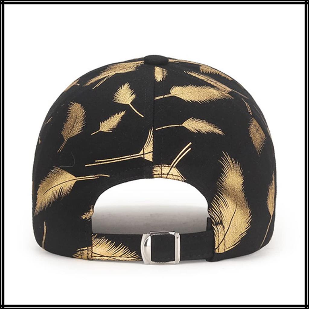 Cap with Feather CA699 [White Fang] Pattern, Sports, Running, Outdoor, Women, Men, (white)