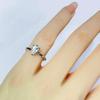 Sterling Silver Moissanite Heart & Teardrop 1 Carat Engagement Ring Gift for Girlfriend