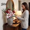 Red Petal Holiday Floral Decor Christmas Artificial Flowers, Faux Poinsettia Stems with Berries & Maintenance Free Seasonal Plants Pine Branches,