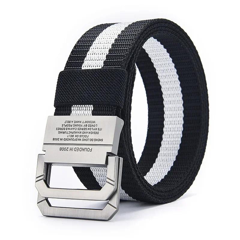 Doppelschleife Schnalle Marke Canvas Gürtel Outdoor - Unisex Canvas Gürtel Jeans Männlich Luxus Lässig Riemen Gürtel für Männer und Frauen