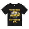 Boys Girls Tshirt The Wheels on The Bus Car Graphic T Shirt Happy Birthday Gift Party Gift Kids Clothes Tops Cotton Short Sleeve