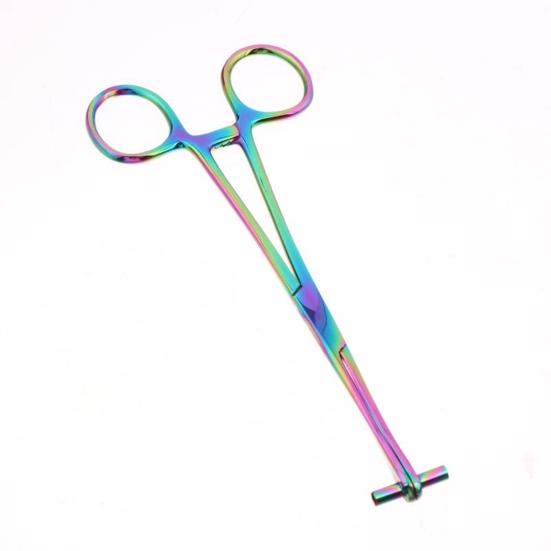 Colorful Body Piercing Pliers Surgical Steel Fix Forceps Tweezers For Septum Cartilage Tongue Body Piercing Clamp Tool