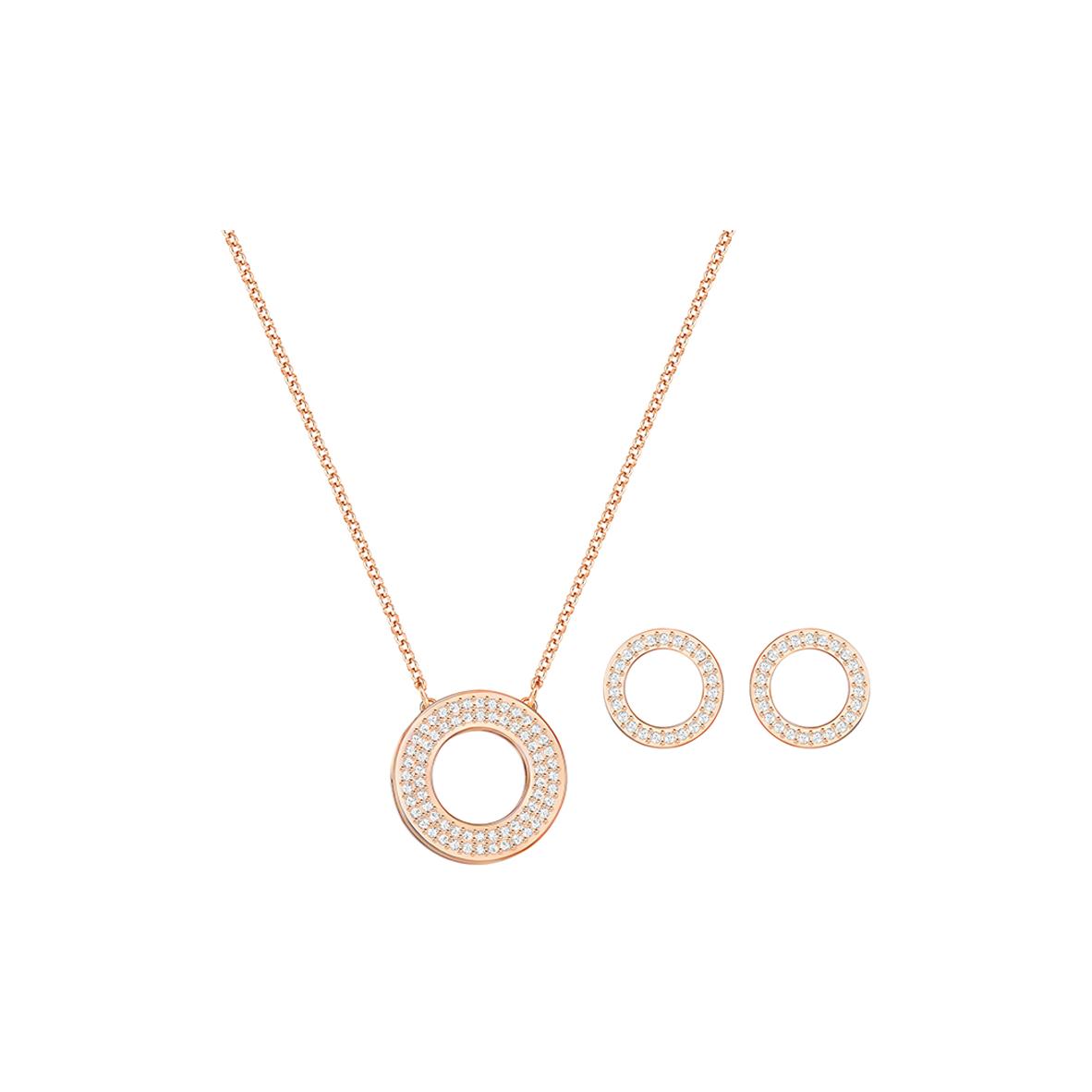 

Swarovski Admiration Collection Love Declaration Round Design Earrings Set Women earrings Rose-Gold 5358845 Box+Shopping Bag (Random Color)